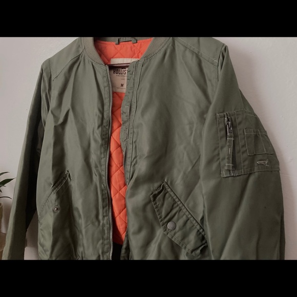 Hollister Olive Bomber Jacket - Picture 2 of 2